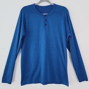 Lululemon Metal Vent Tech Long Sleeve Henley Blue L
